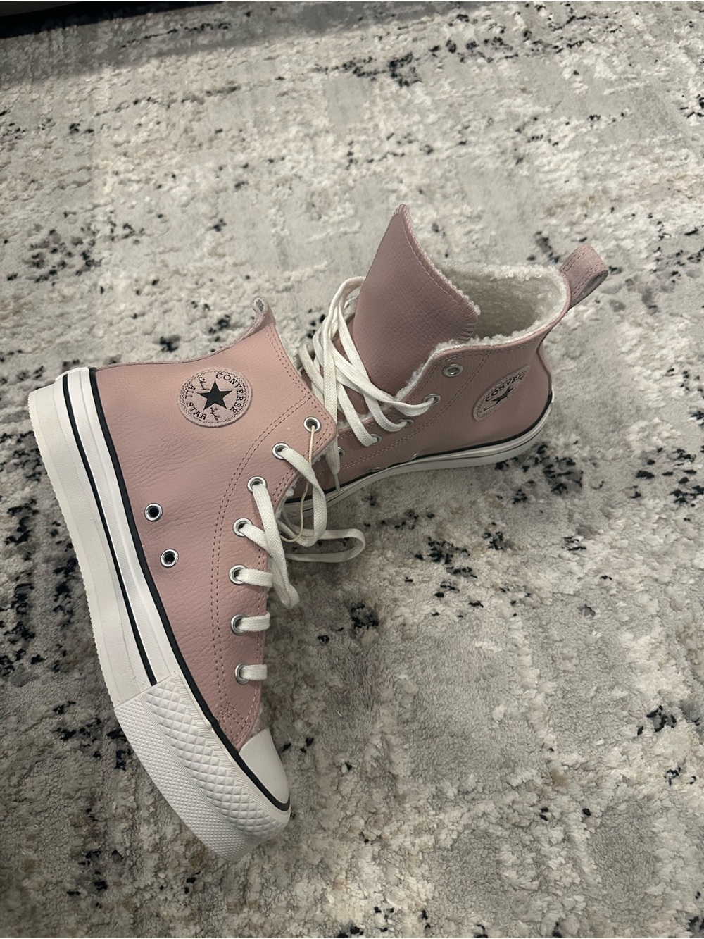 Converse High Top Sneakers in Dusty Pink with White Trim